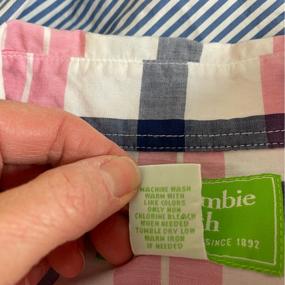 Two Abercrombie and Fitch Plaid and Striped Cotton Shirts Large - Picture 14 of 16